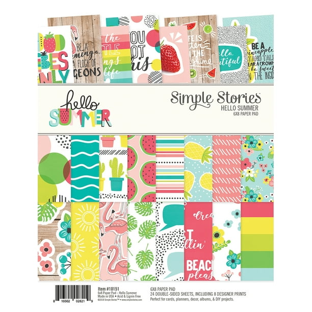 Simple Stories Double-Sided Paper Pad 6/"X8/" 24//Pkg-Hello Today